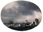 Simon de Vlieger Stormy Sea USA oil painting artist